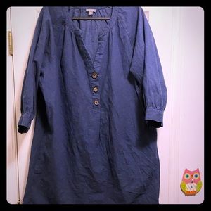 Denim Style Jumper Dress 3X Blue